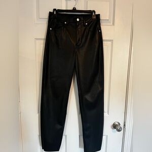 Express Black Vegan Leather Straight Leg Pants
